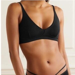 NWT Gracelynn Black organic Pima cotton bralette